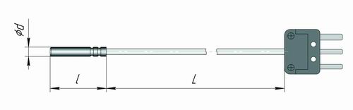 Датчик температуры в виде гильзы 50М, Pt1000, Pt100, 100П