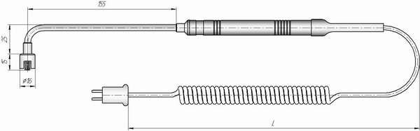 Поверхностная термопара ХА(K) с кабелем
